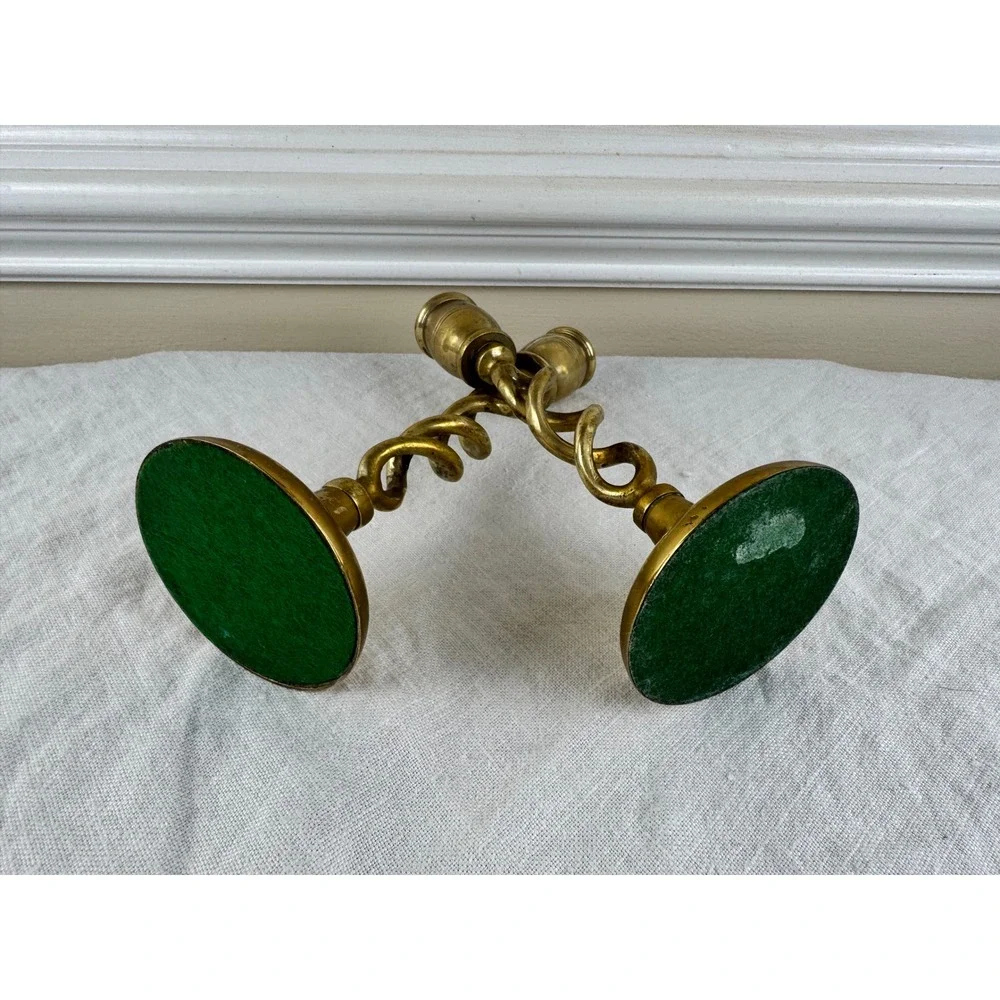 Vintage Solid Brass Barley Twist Candlestick Holders Pair 8